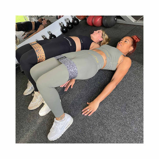 G-Mynx Fabric Resistance Bands being used in the gym