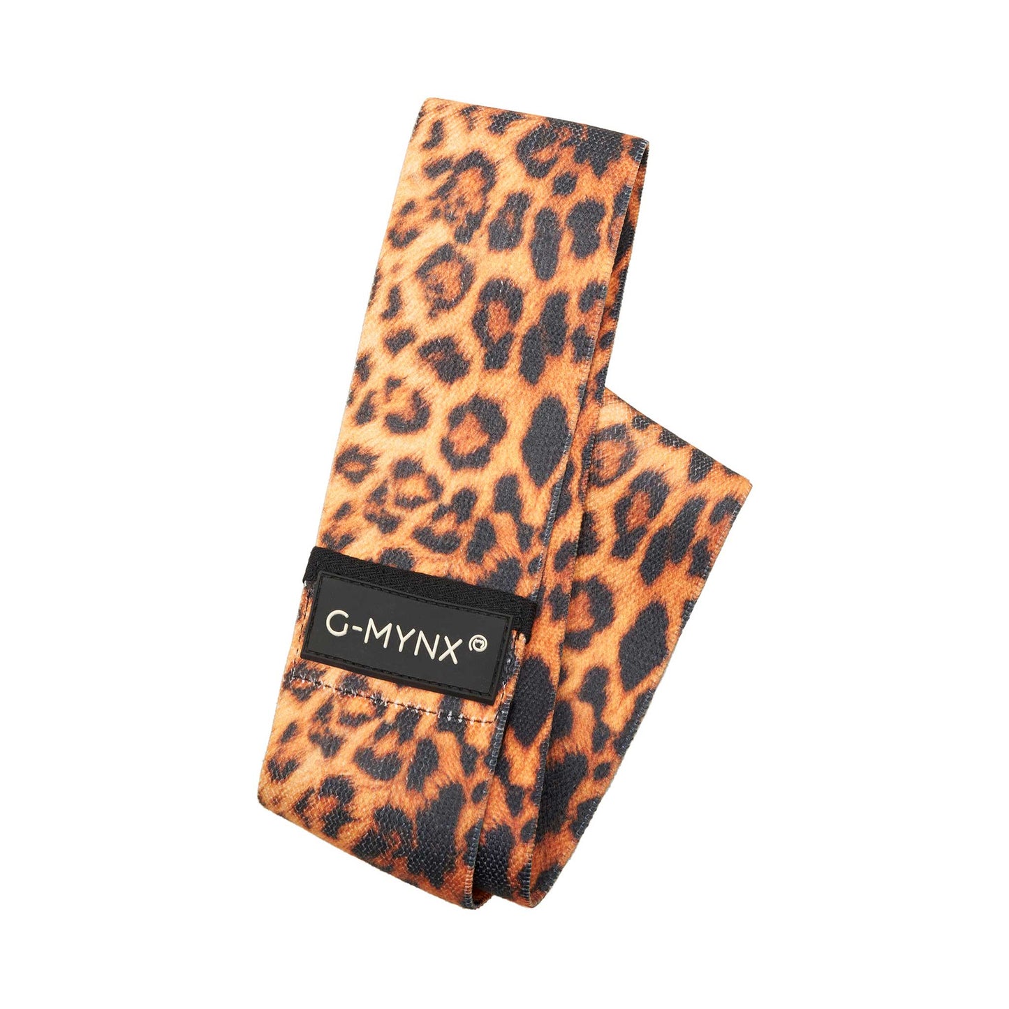 G-Mynx Fabric Resistance Band light resistance and golden leopard print