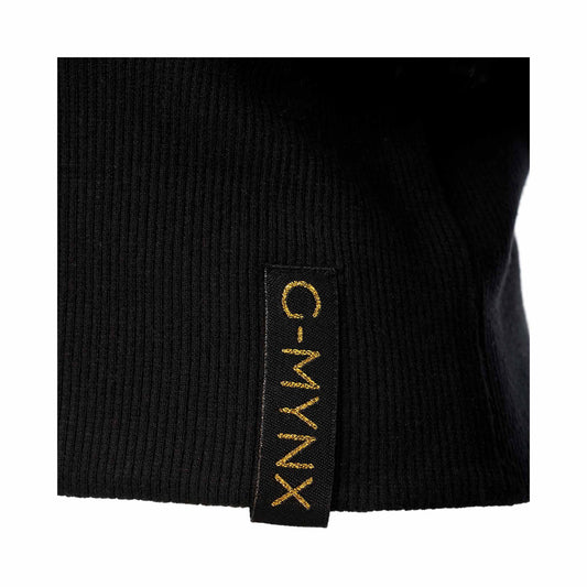 G-Mynx Loose Fitting Sweater Jet Black waist logo detail