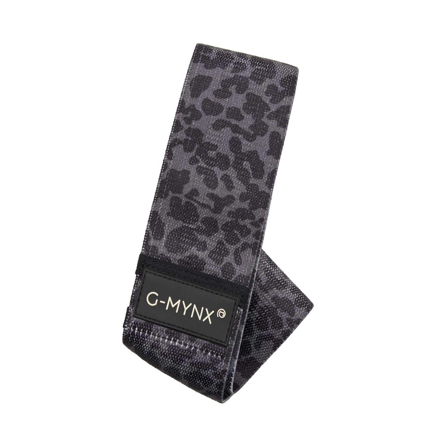 G-Mynx Fabric Resistance Band heavy resistance and black leopard print