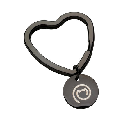 G-Mynx Love Heart Key Ring black with logo