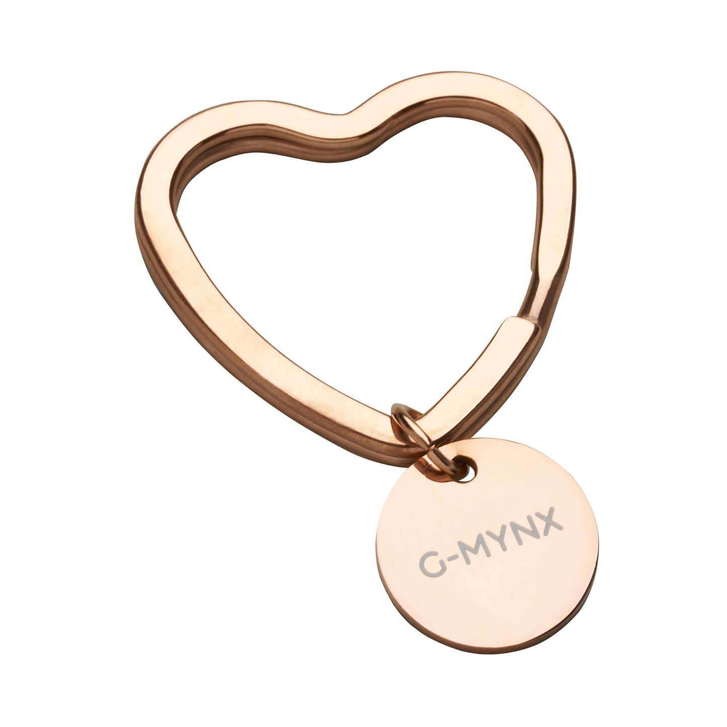 G-Mynx Love Heart Key Ring rose gold