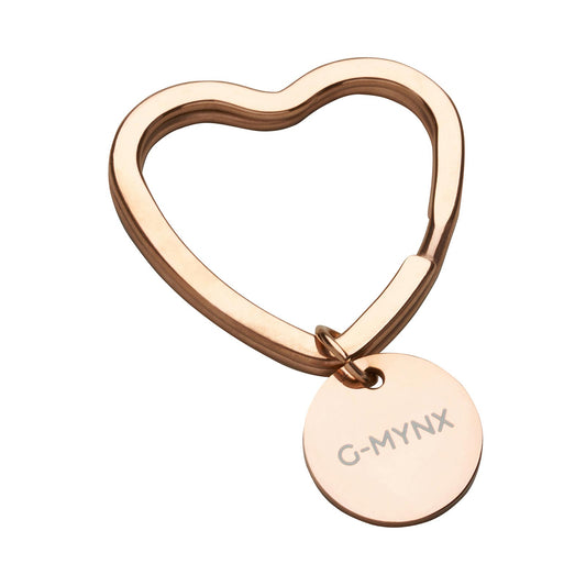 G-Mynx Love Heart Key Ring rose gold