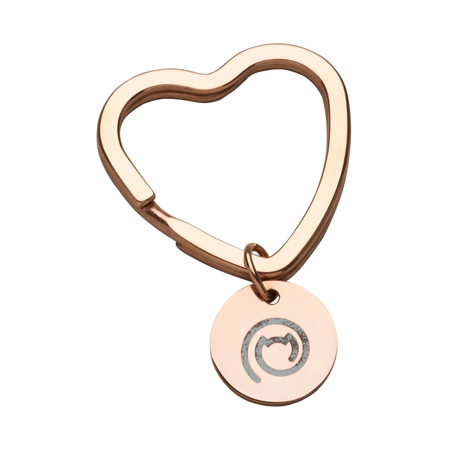 G-Mynx Love Heart Key Ring rose gold with logo