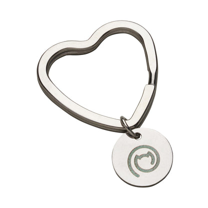 G-Mynx Love Heart Key Ring silver with logo