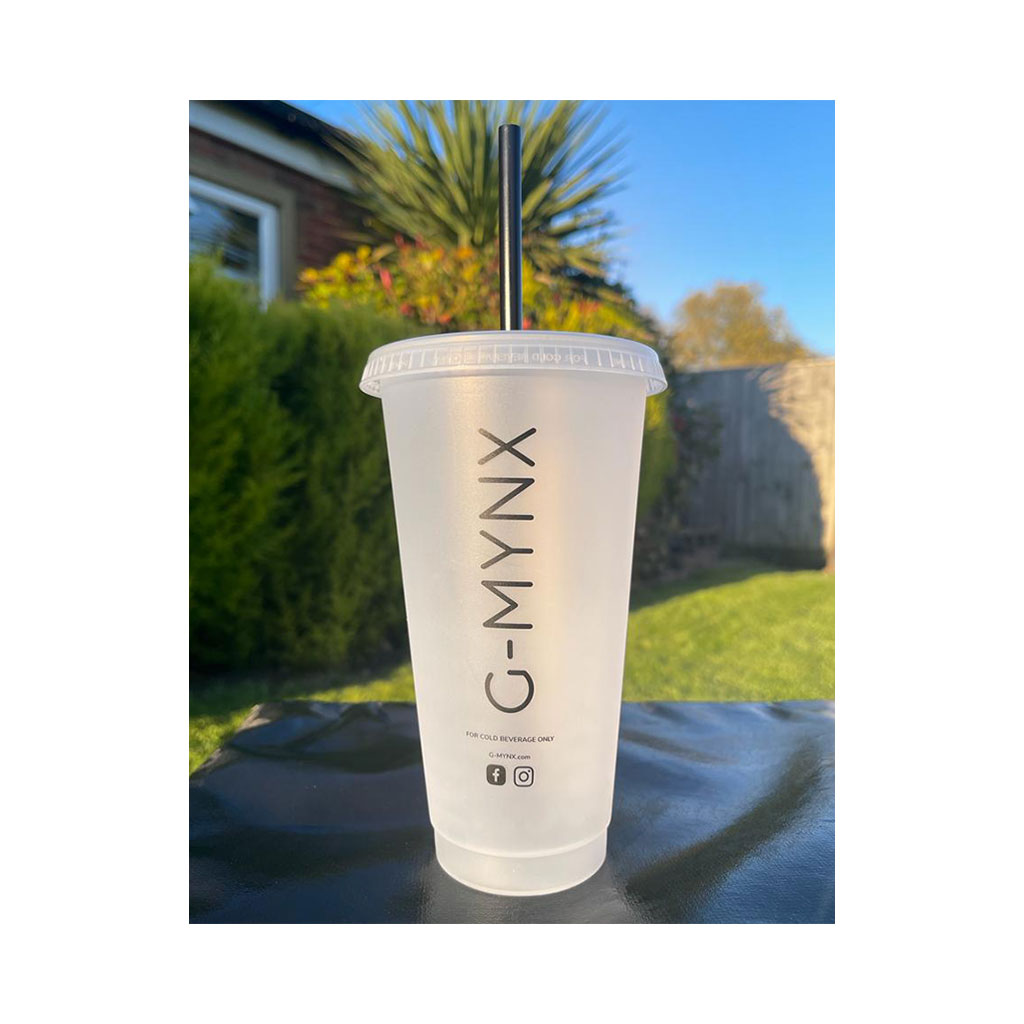 G-Mynx Reusable Plastic Cold Cup Clear rear outside