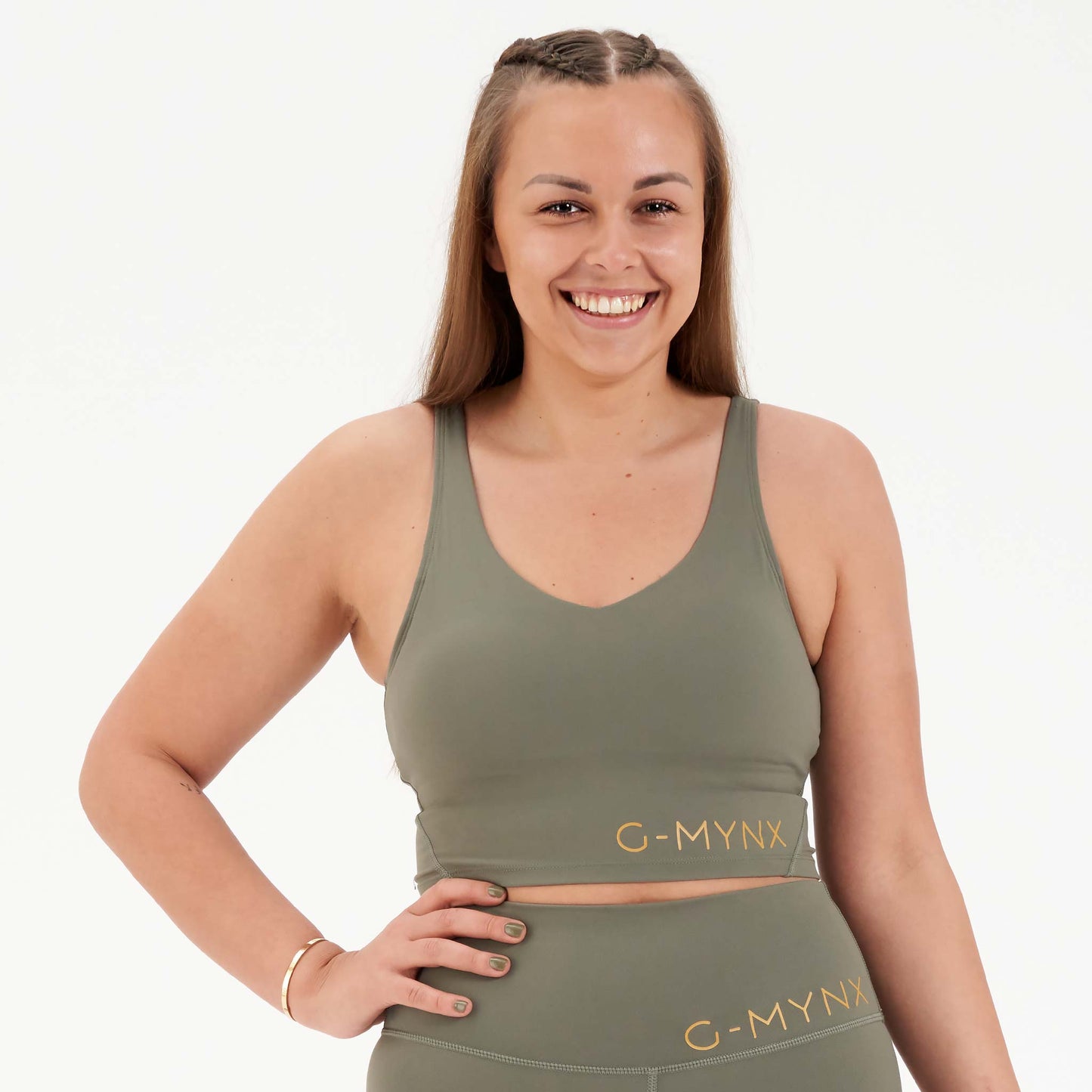 G-Mynx Signature Bra Top Kalm Khaki Size 10 – 12 (S)