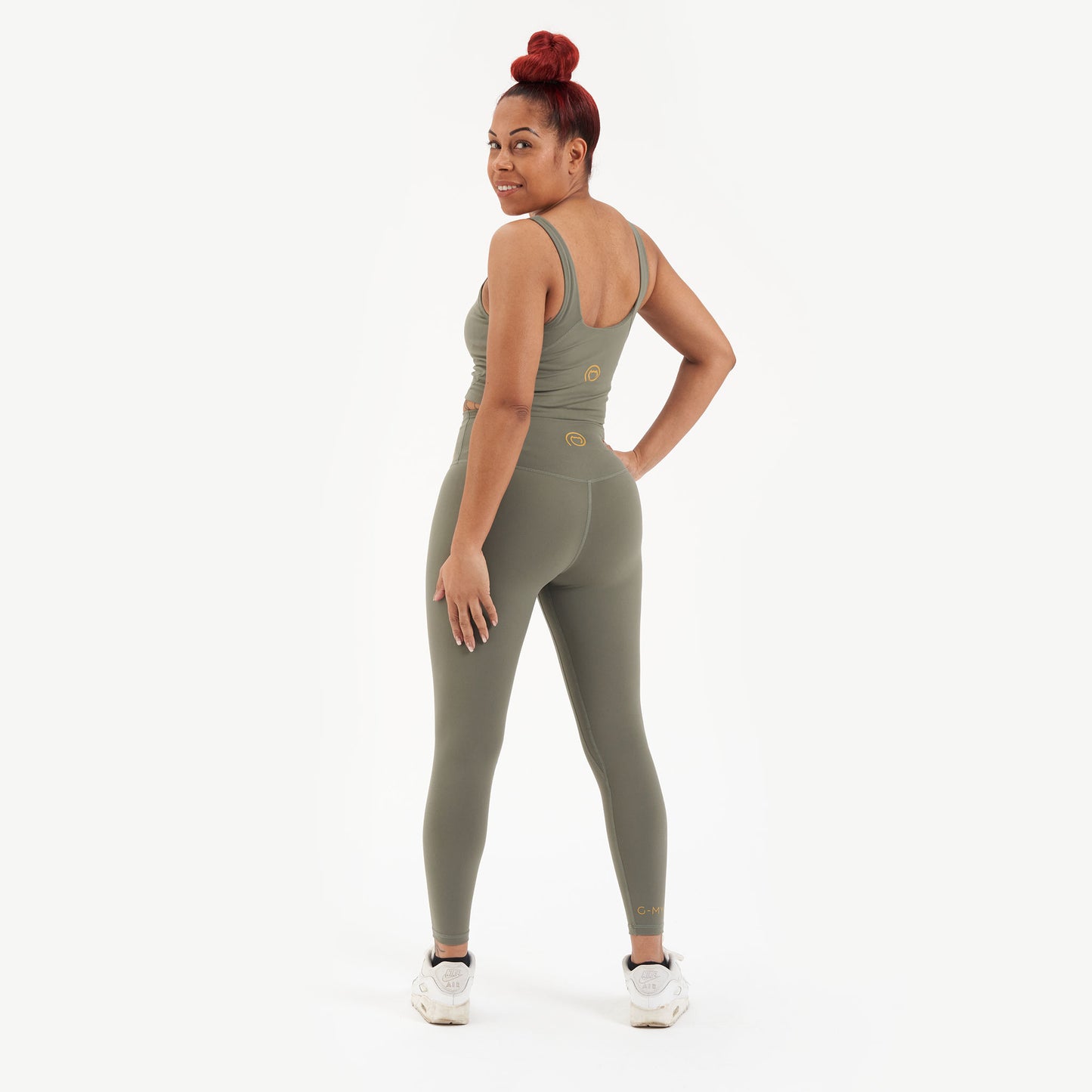 G-Mynx Signature Leggings Kalm Khaki Size 10 – 12 (S) rear