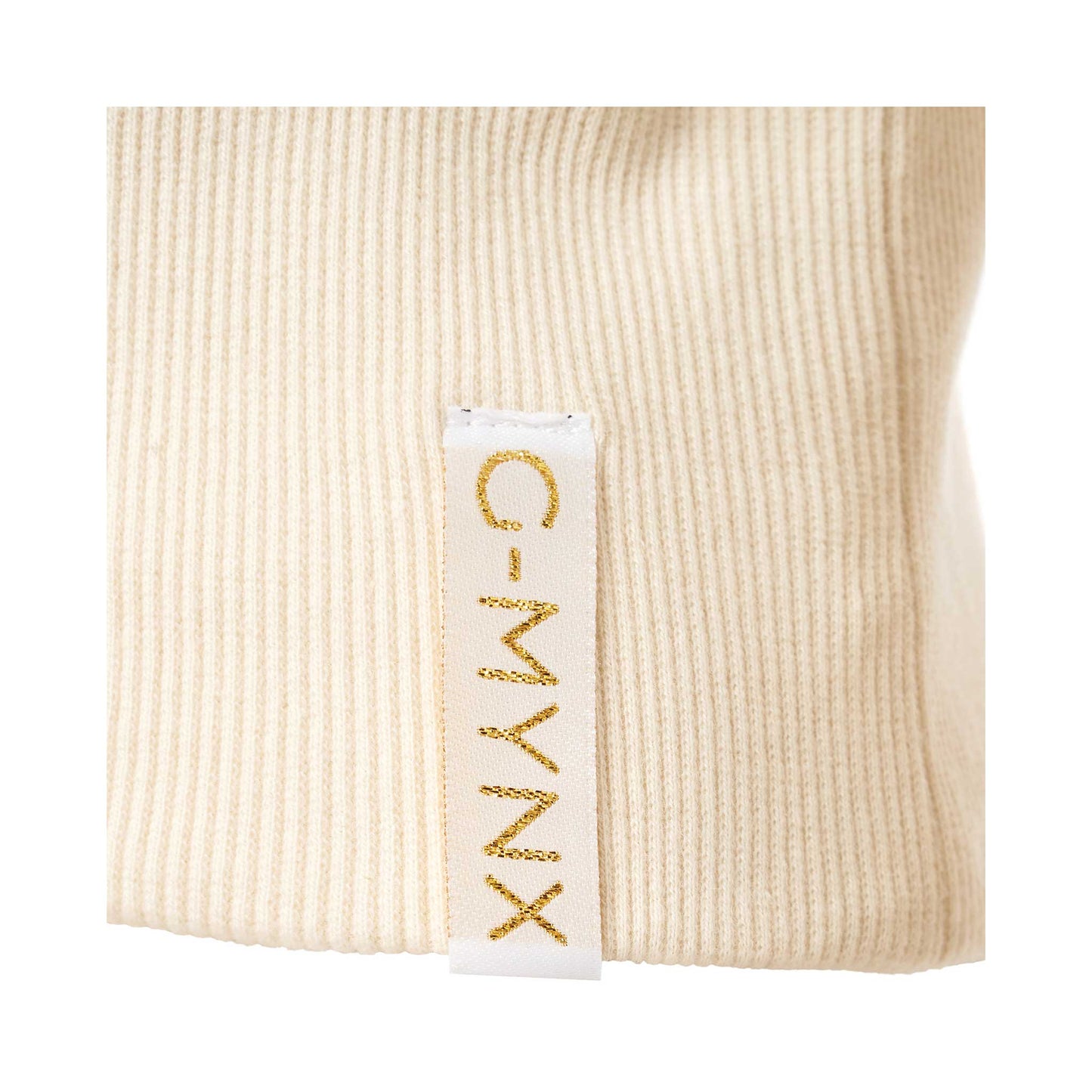 G-Mynx Loose Fitting Sweater Oatmeal waist logo detail