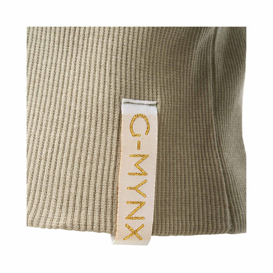 G-Mynx Loose Fitting Sweater Sage Green waist logo detail