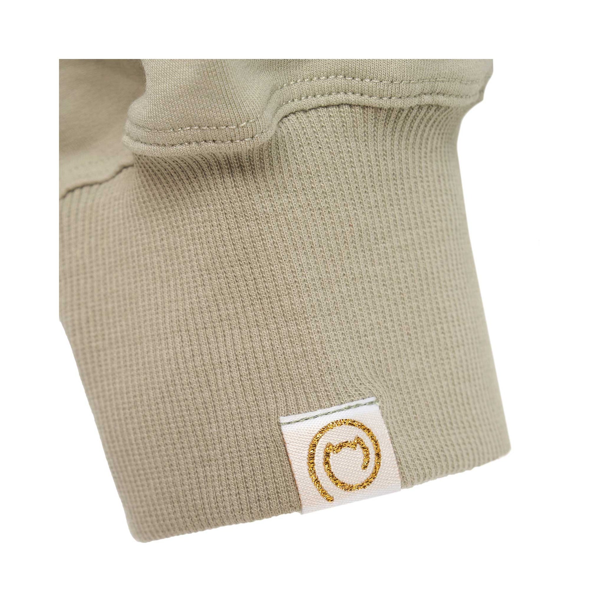 G-Mynx Loose Fitting Sweater Sage Green sleeve logo detail